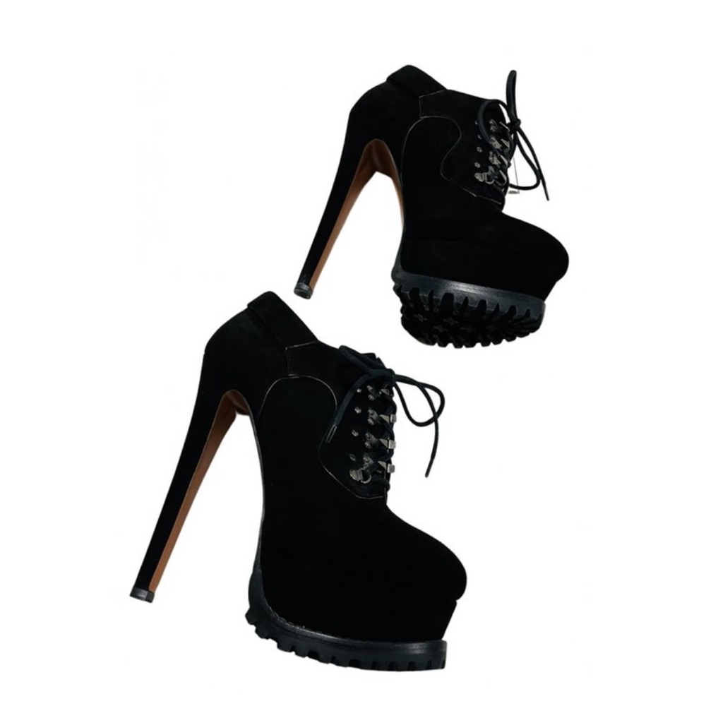 Alaïa Black Suede Ankle Booties Size 40.5